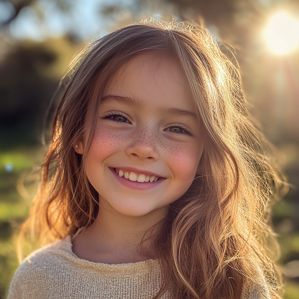 Una niña sonriente | Fuente: Midjourney