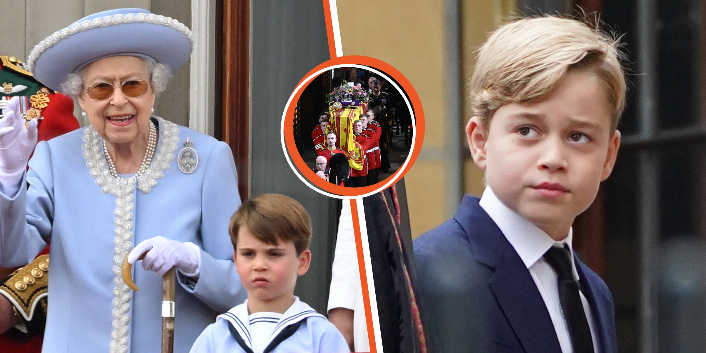 Reina Elizabeth II y príncipe Louis | Ataud con los restos mortales de la reina Elizabeth | Príncipe George | Foto: Getty Images