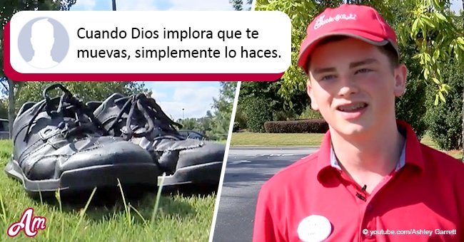 Empleado de 18 años le da sus propios zapatos a un hombre sin hogar