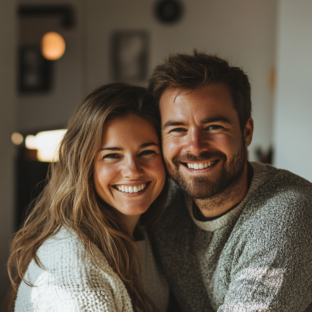 Una pareja sonriente | Fuente: Midjourney