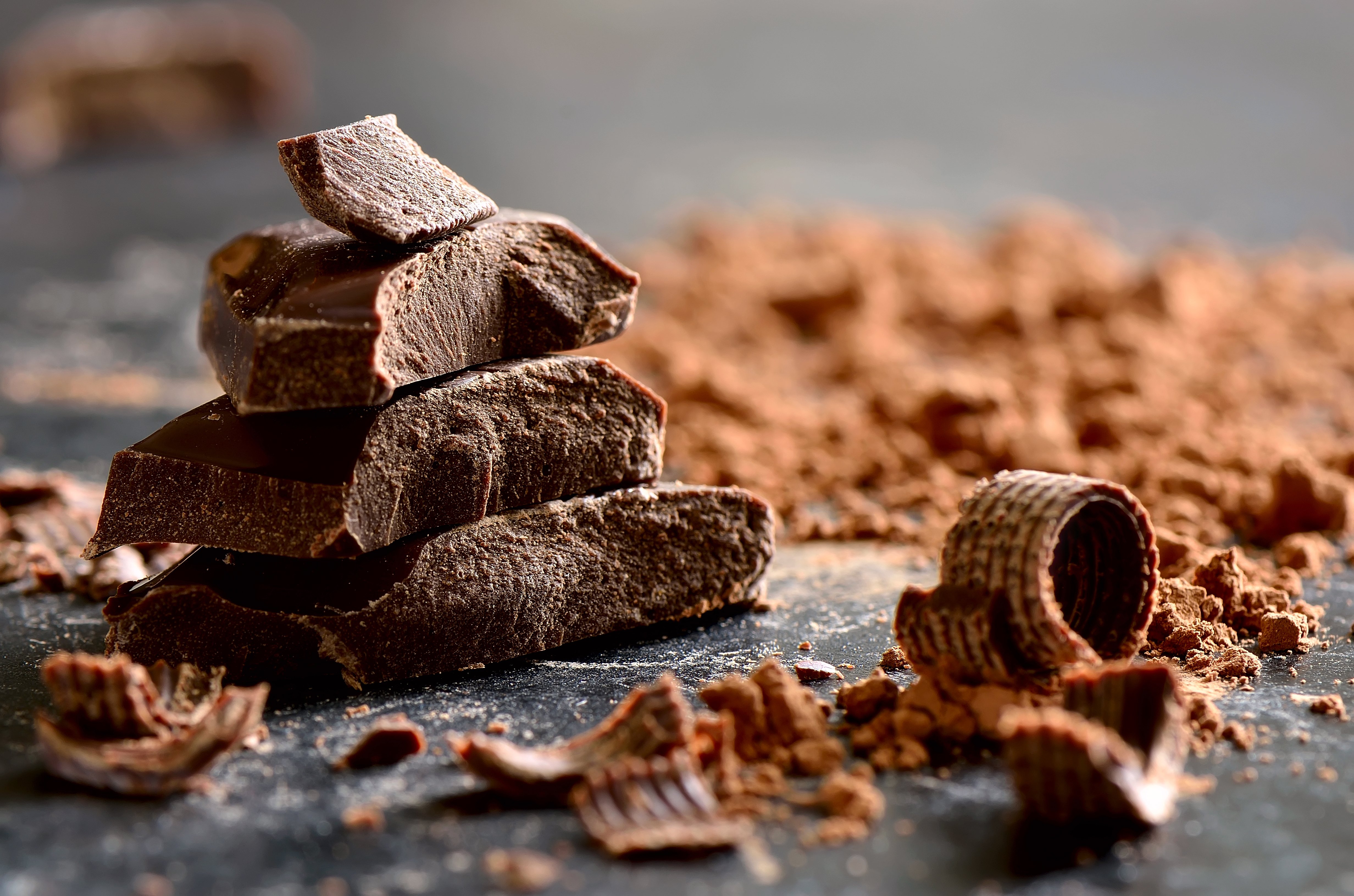 Lonjas de chocolate. Foto: Shutterstock