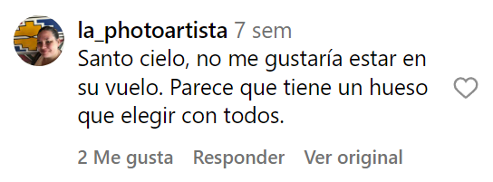 Comentario de un usuario sobre la publicación de Anna Leah Maltezos en Instagram | Foto: instagram.com/lone_didion