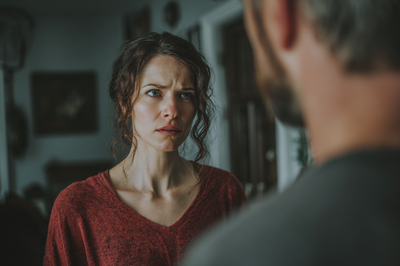 Una donna che parla con suo marito | Fonte: Midjourney