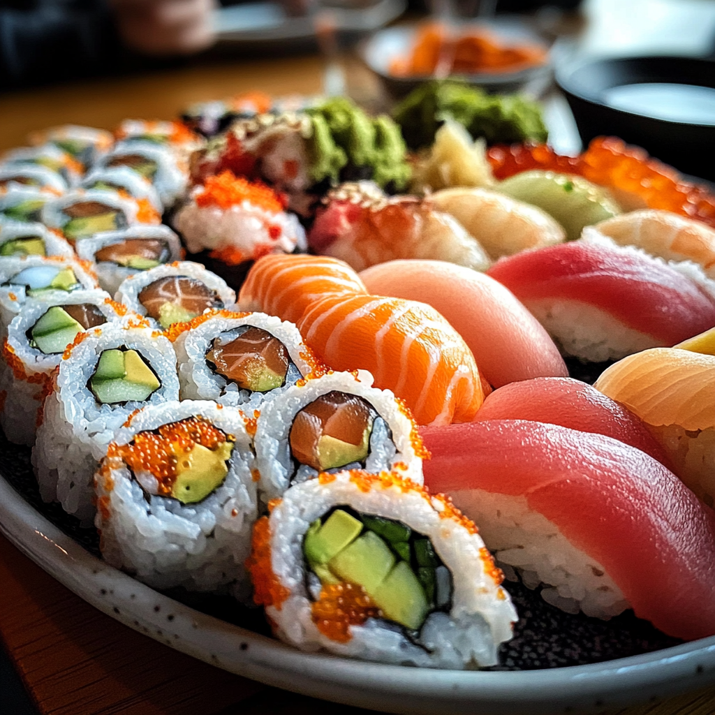 Un plato de sushi | Fuente: Midjourney