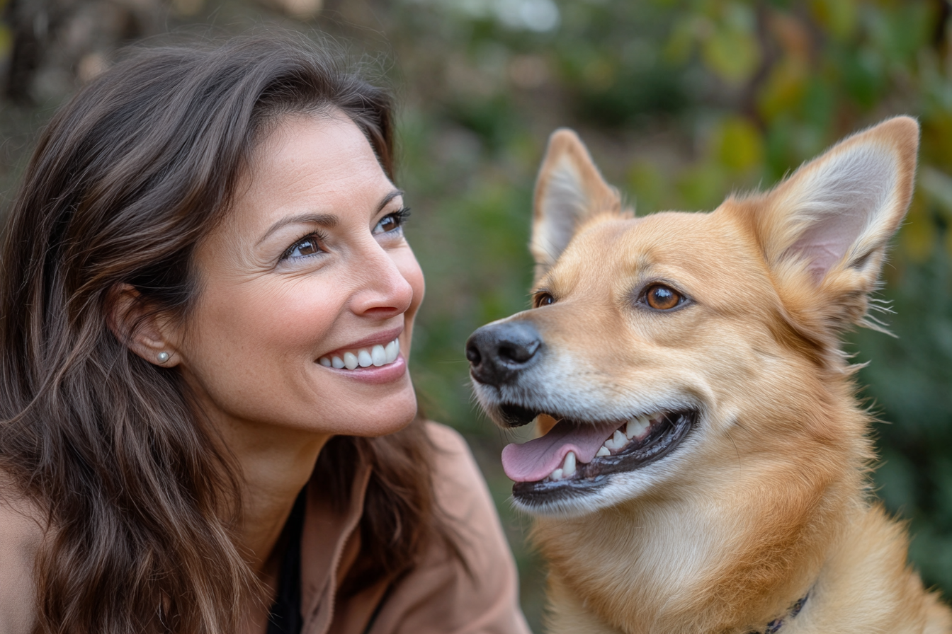 Una mujer y su perro | Fuente: Midjourney