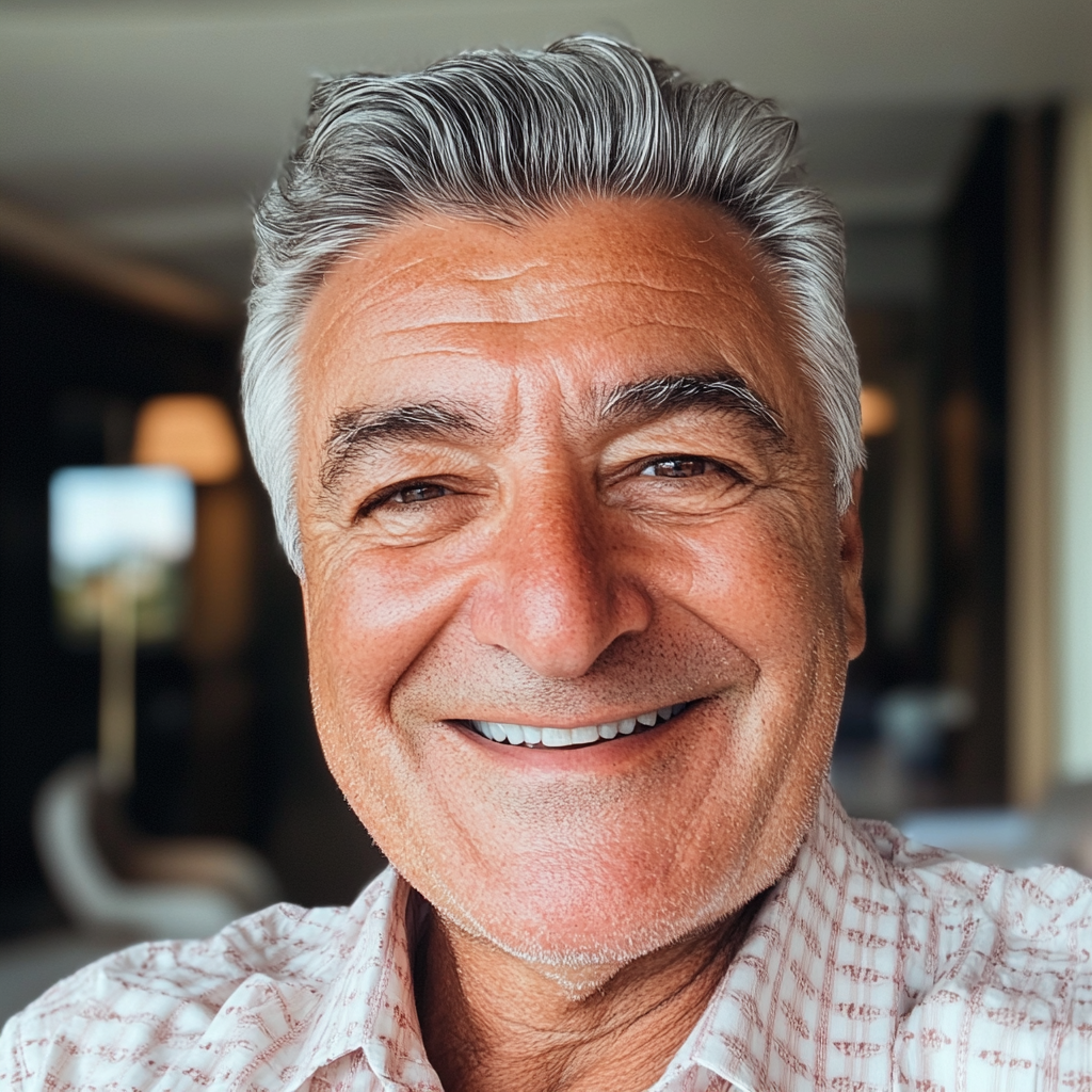 Un hombre mayor sonriente | Fuente: Midjourney