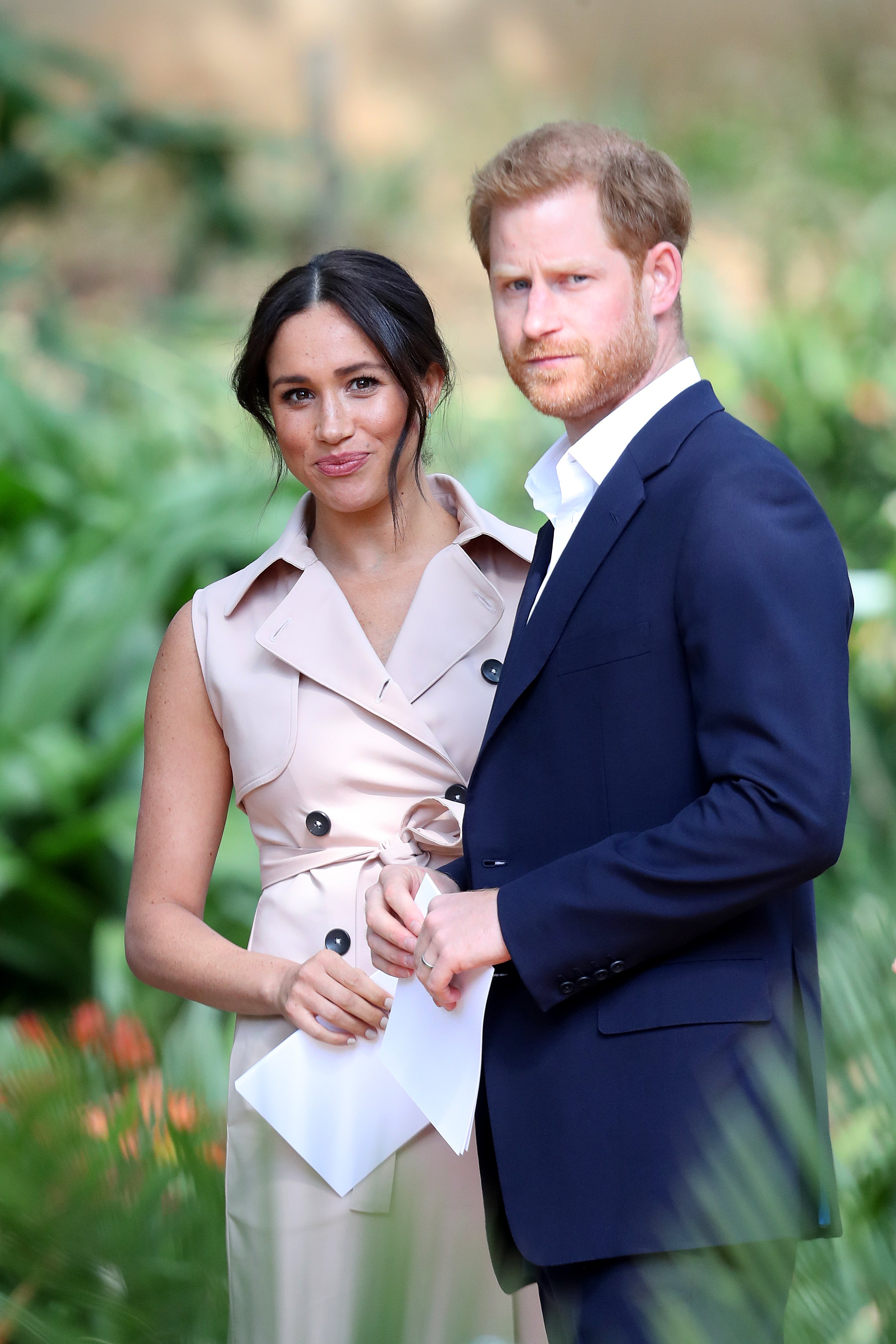 El príncipe Harry y Meghan Markle en una recepción empresarial y de industrias creativas, el 2 de octubre de 2019 en Johannesburgo, Sudáfrica. | Foto: Getty Images