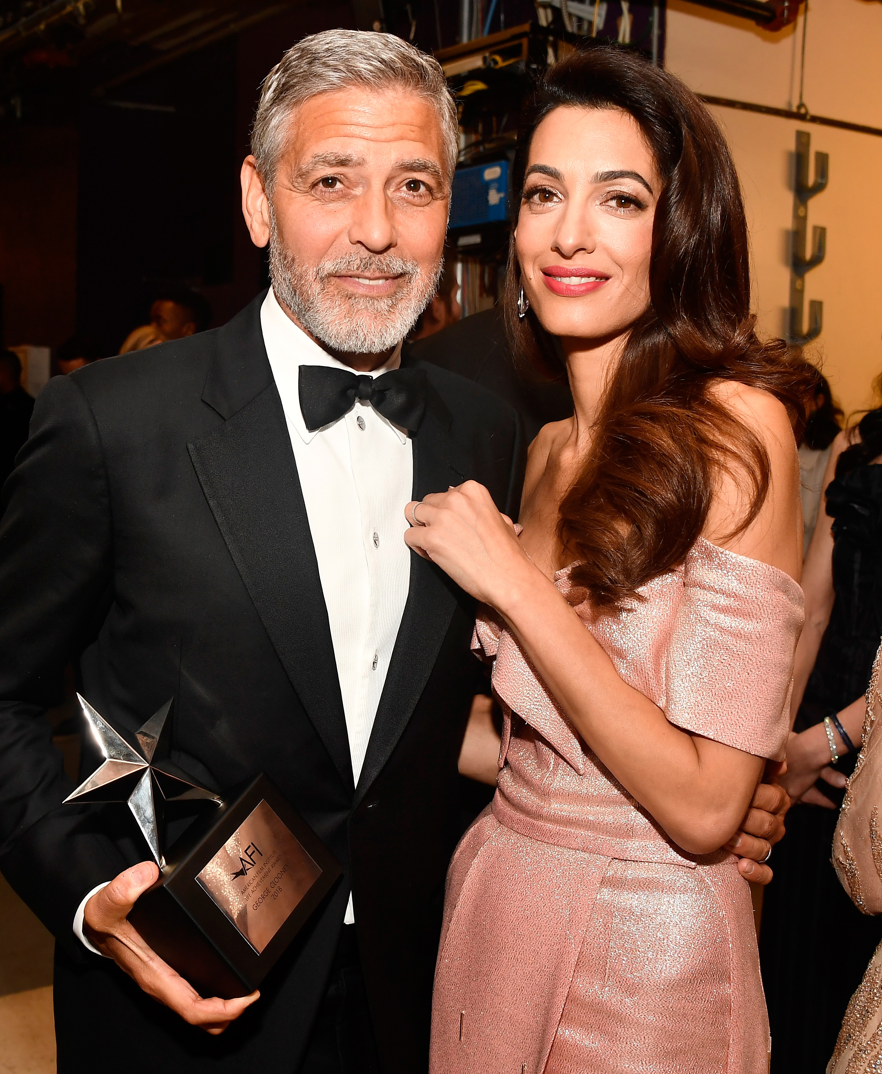 George y Amal Clooney en la 46ª Gala de Premios a la Trayectoria del American Film Institute en homenaje a George, el 7 de junio de 2018, en Hollywood, California. | Fuente: Getty Images