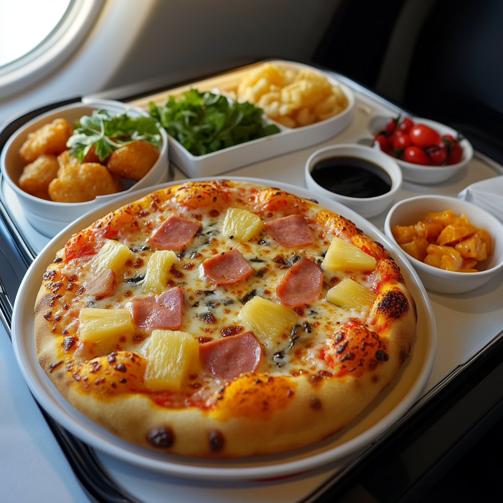 Una comida en vuelo | Fuente: Midjourney