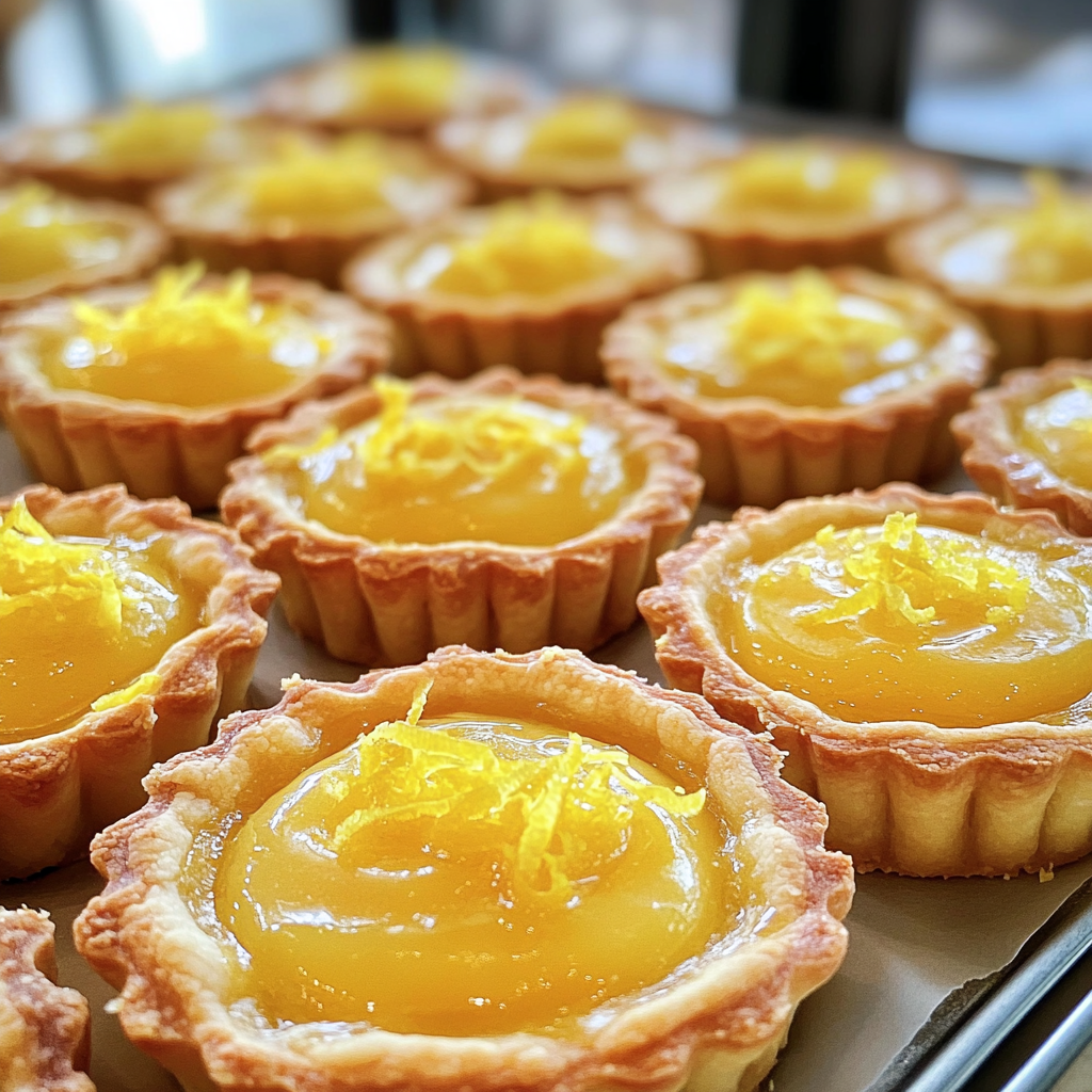 Una bandeja de tartas de limón | Fuente: Midjourney
