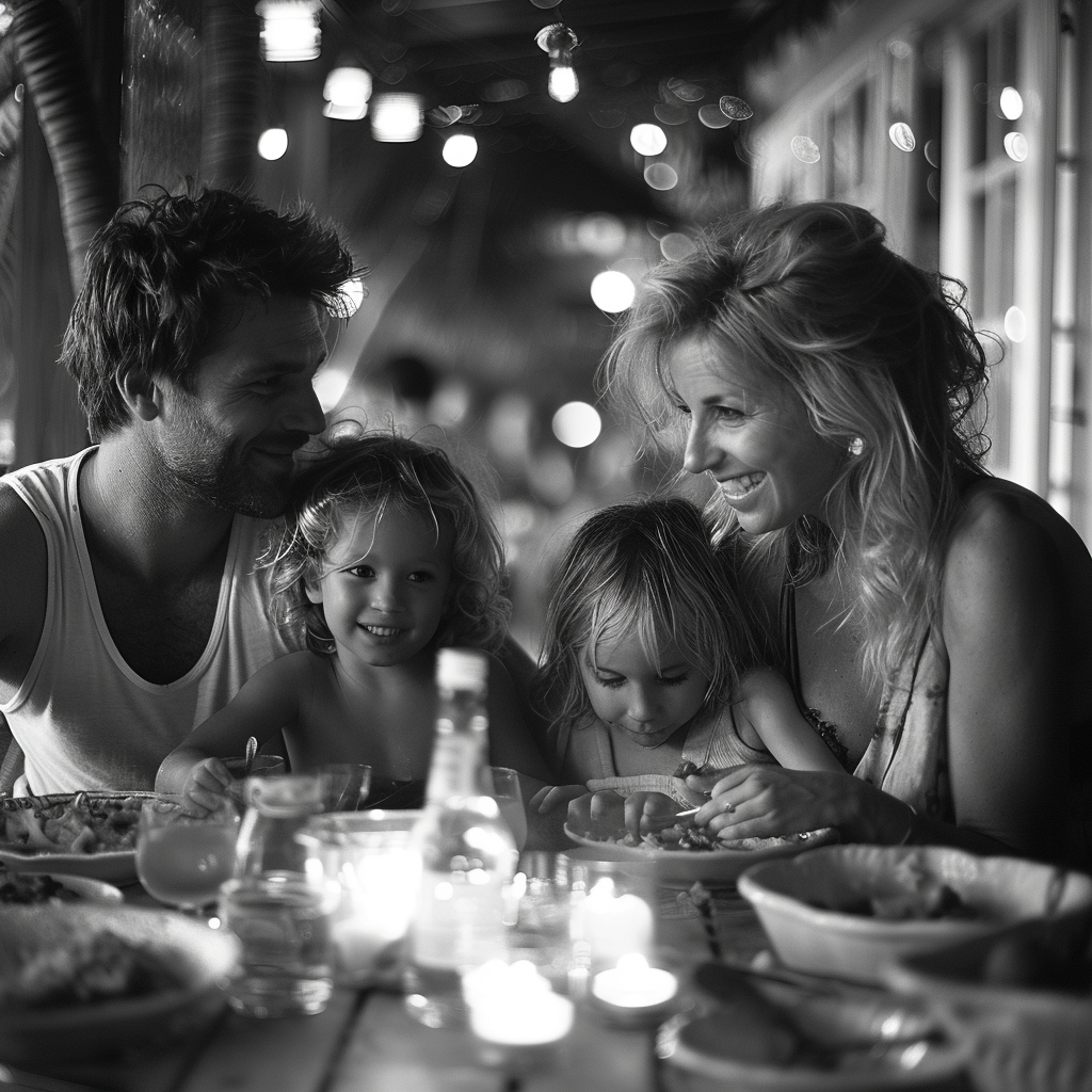 Familia cenando antes del accidente | Foto: Midjourney