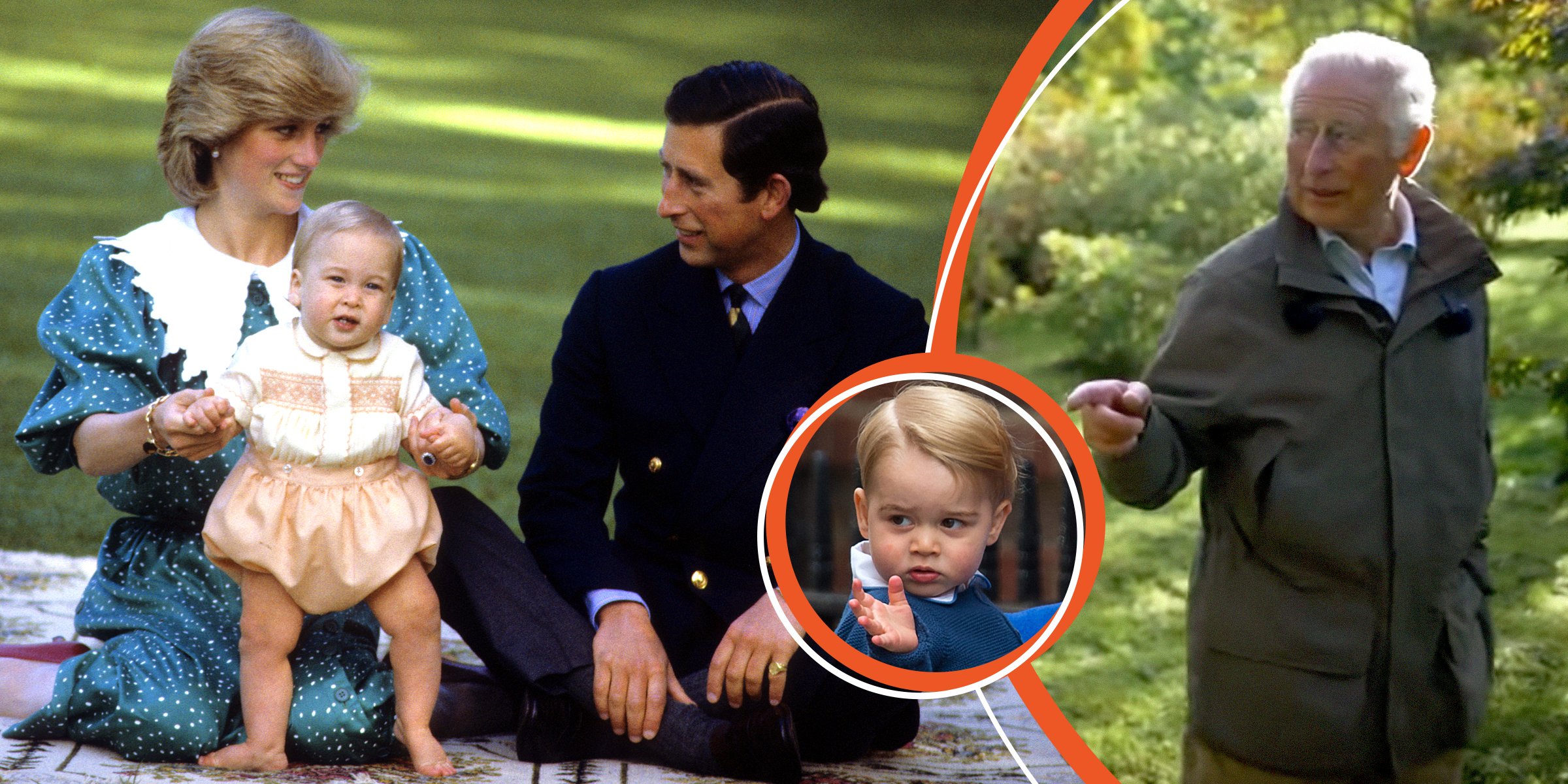 Rey Charles III, Princesa Diana y Príncipe William | Príncipe George | Rey Charles III | Foto: Getty Images | Youtube.com/BBC News