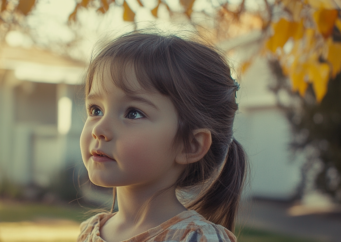 Una niña mirando a su padre | Fuente: Midjourney