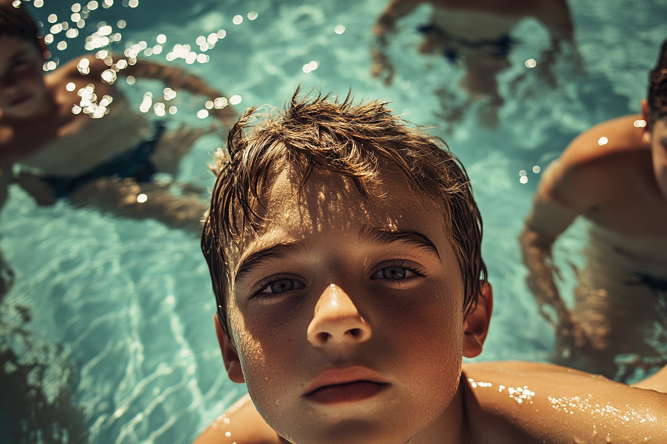 Niños en la piscina | Fuente: Midjourney