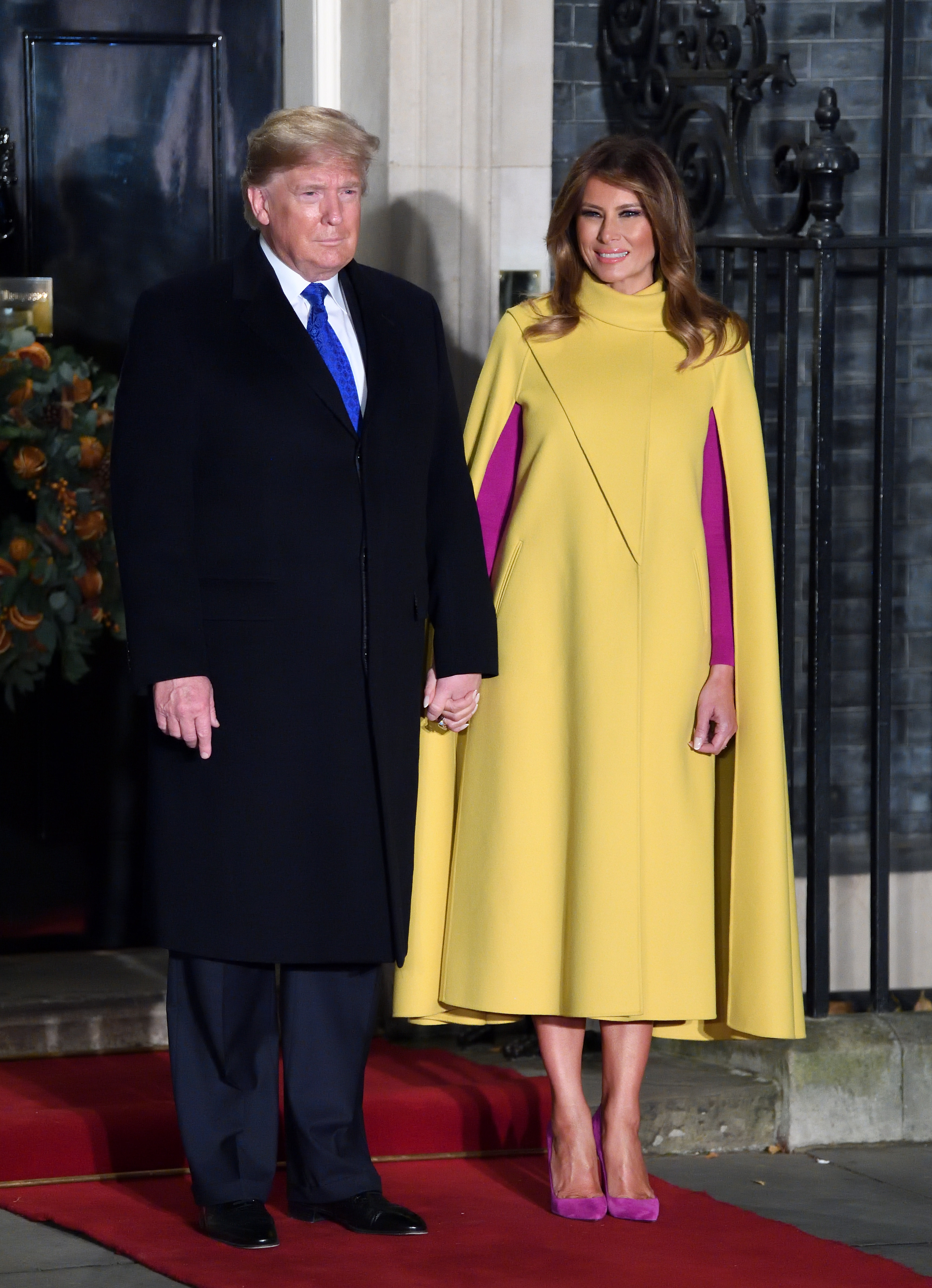 Donald y Melania Trump en una recepción para conmemorar el 70º aniversario de la formación de la Organización del Tratado del Atlántico Norte (OTAN) el 3 de diciembre de 2019, en Londres, Inglaterra. | Fuente: Getty Images