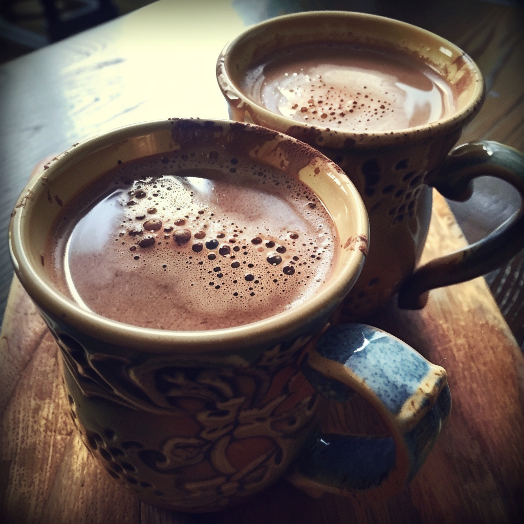 Dos tazas de chocolate caliente | Fuente: Midjourney