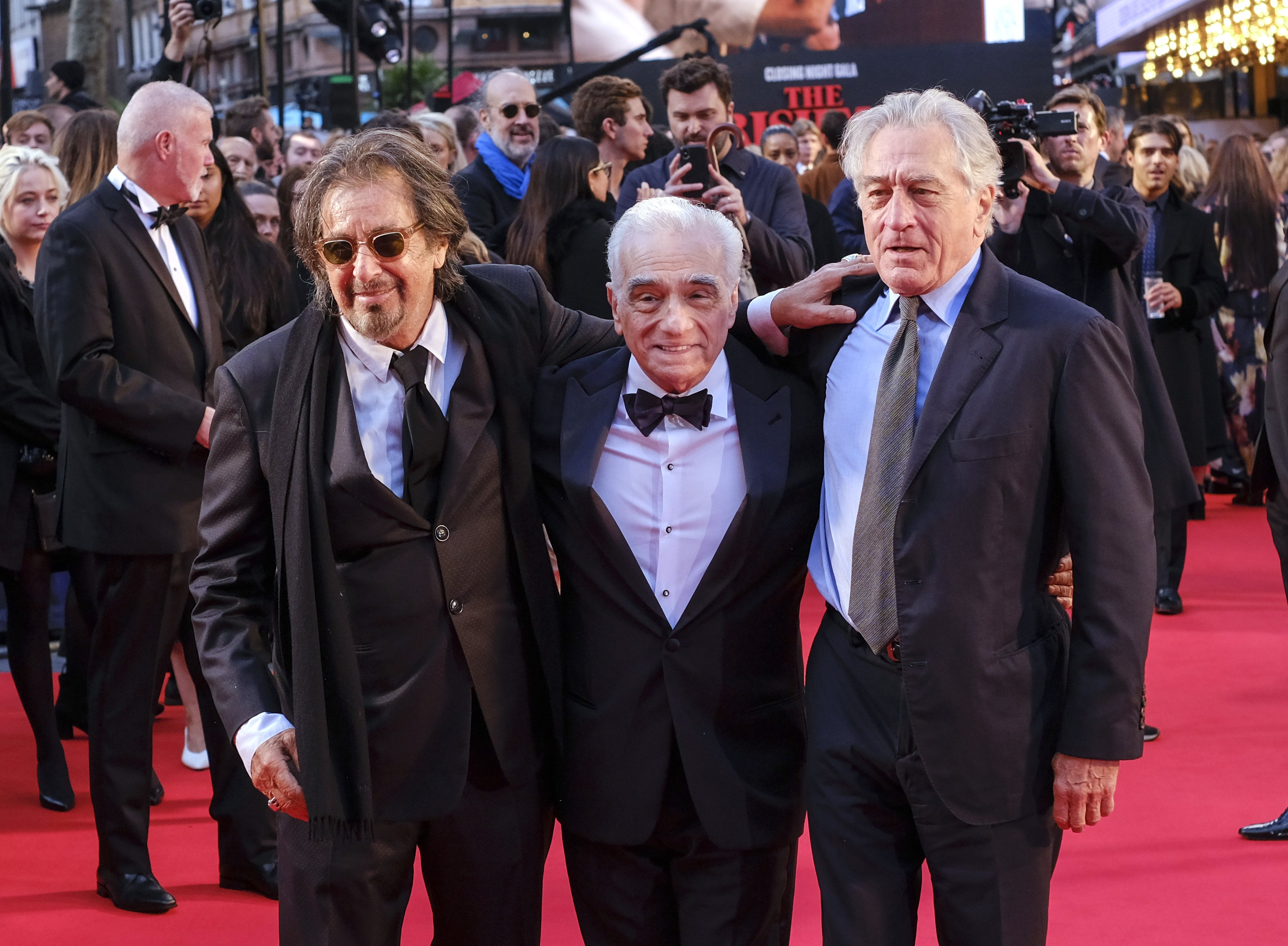 Al Pacino, Martin Scorsese y Robert De Niro asisten al estreno internacional y la gala de clausura de "The Irishman" el 13 de octubre de 2019 en Londres. | Foto: Getty Images