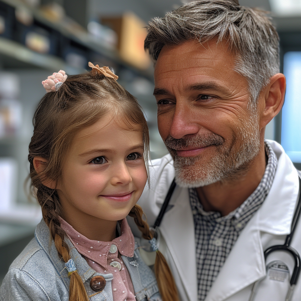 Niña pequeña en el médico | Fuente: Midjourney