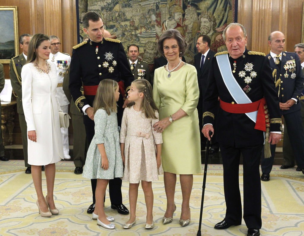 La familia real en la ceremonia de coronación del rey Felipe VI. Fuente: Getty Images