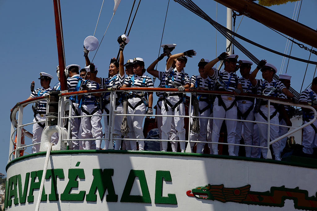 El Cuauhtémoc al iniciar su entrenamiento, 6 de abril de 2025. | Foto: Getty Images