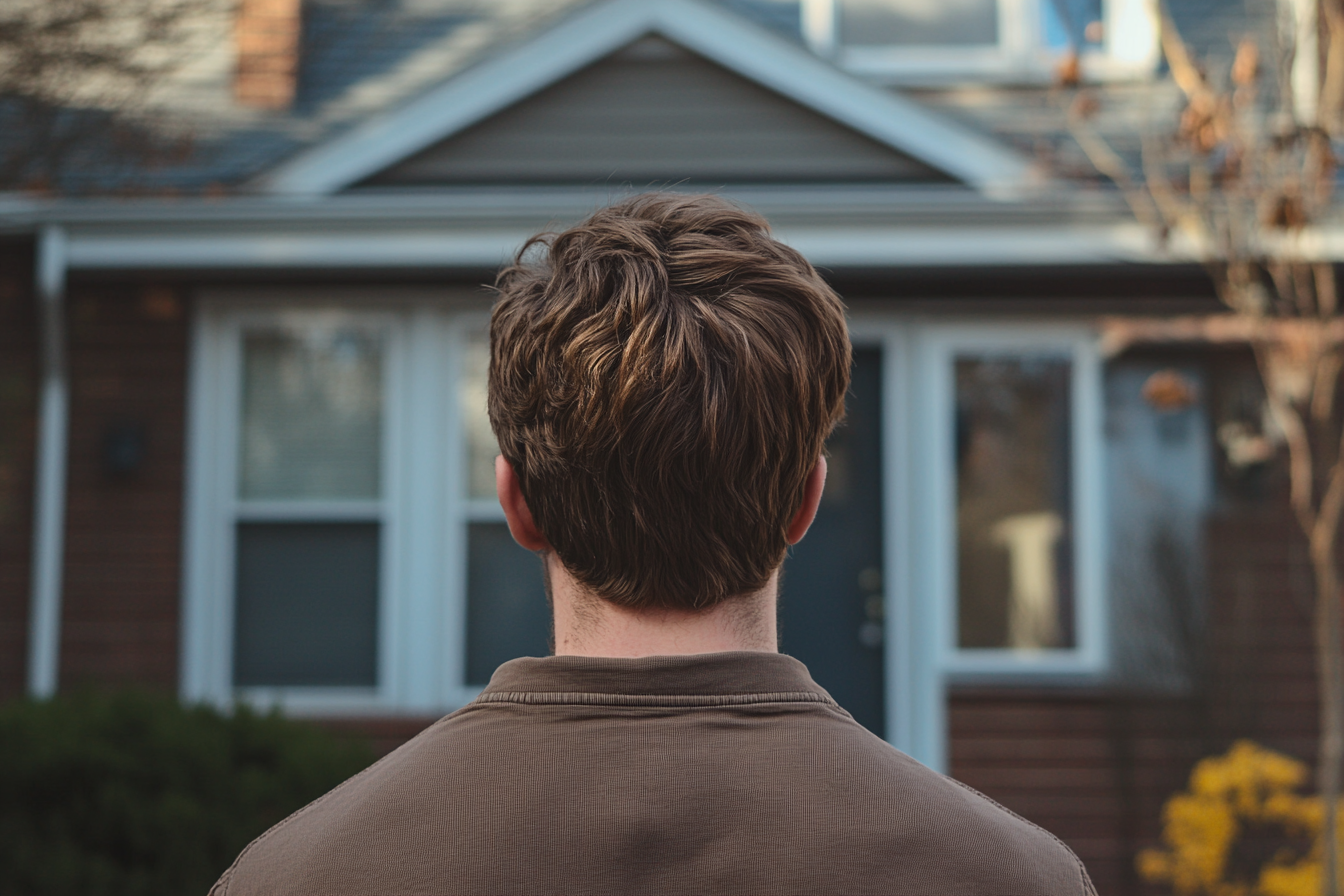 Un hombre frente a una casa | Fuente: Midjourney