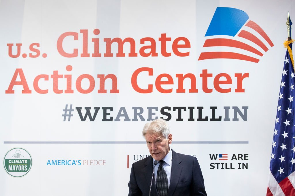 Harrison Ford habla durante una conferencia en la COP25 Climate Summit el 10 de diciembre de 2019 en Madrid, España. | Foto: Getty Images