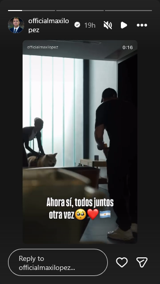 Maxi López compartió un video de su reencuentro familiar tras la llegada de Daniela Christiansson a Argentina | Fuente: Instagram Stories/officialmaxilopez