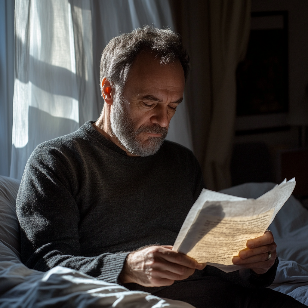 Un hombre leyendo una carta | Fuente: Midjourney