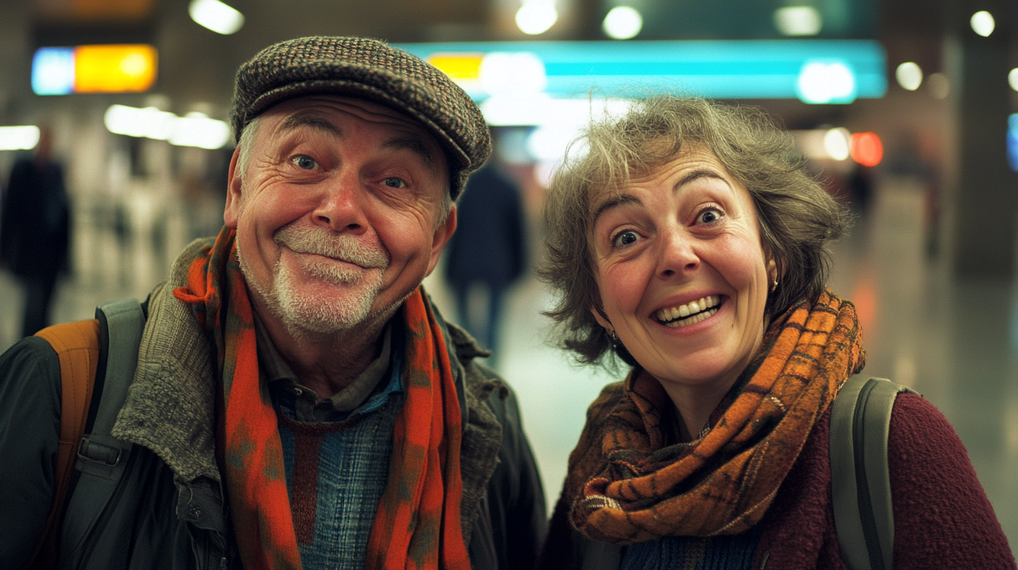 Pareja en el aeropuerto | Fuente: Midjourney