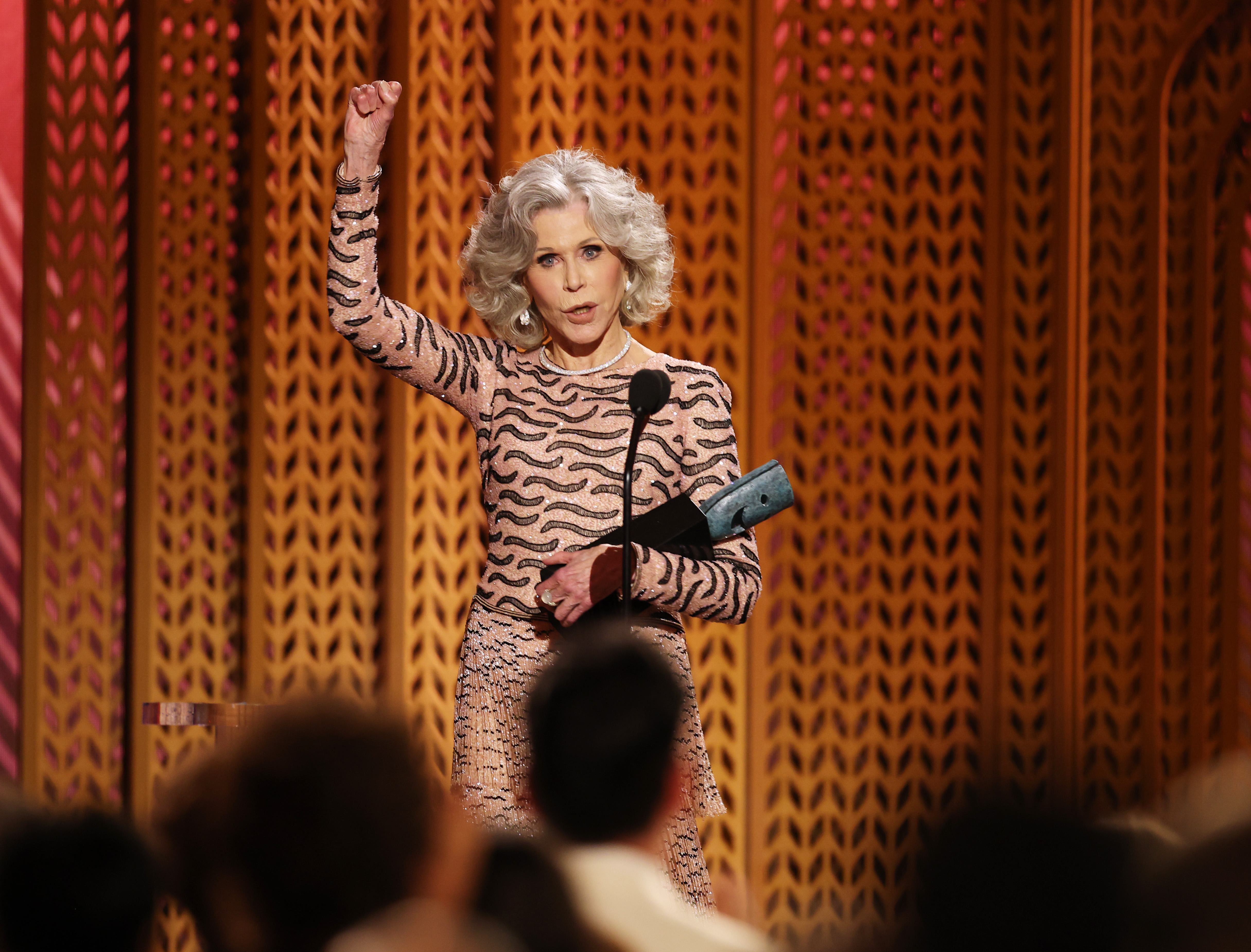 Jane Fonda en los 2025 Screen Actors Guild Awards en el Shrine Auditorium and Expo Hall el 23 de febrero en Los Angeles, California. | Fuente: Getty Images