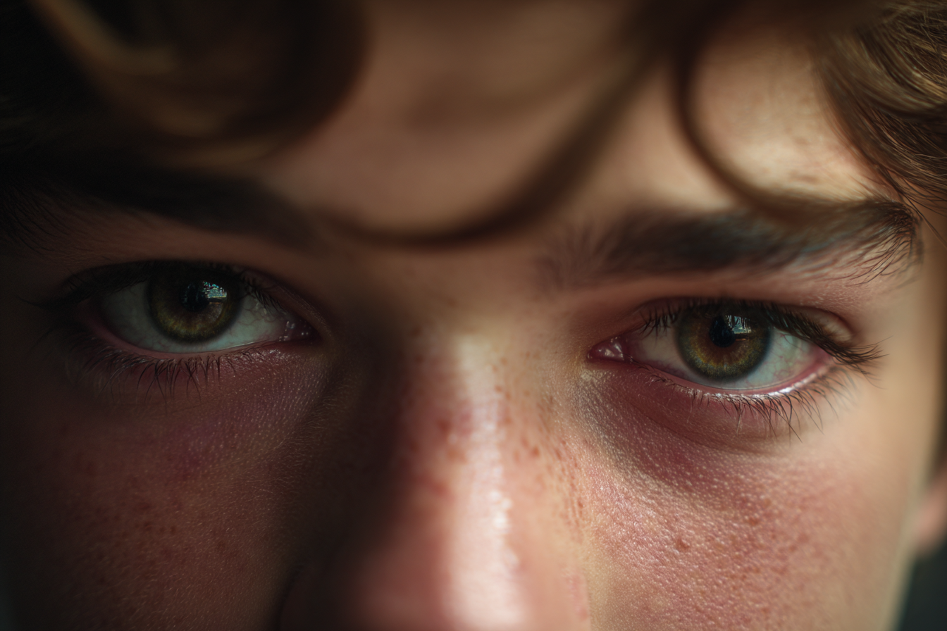 Un primo piano degli occhi di un ragazzo | Fonte: Midjourney