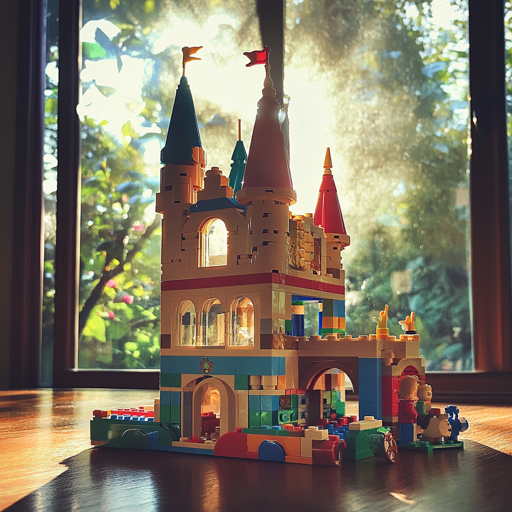 Un castillo hecho con bloques de LEGO | Fuente: Midjourney