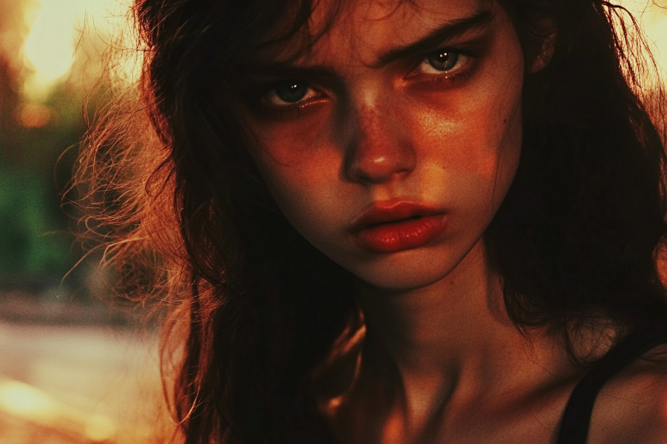 Una joven furiosa | Fuente: Midjourney