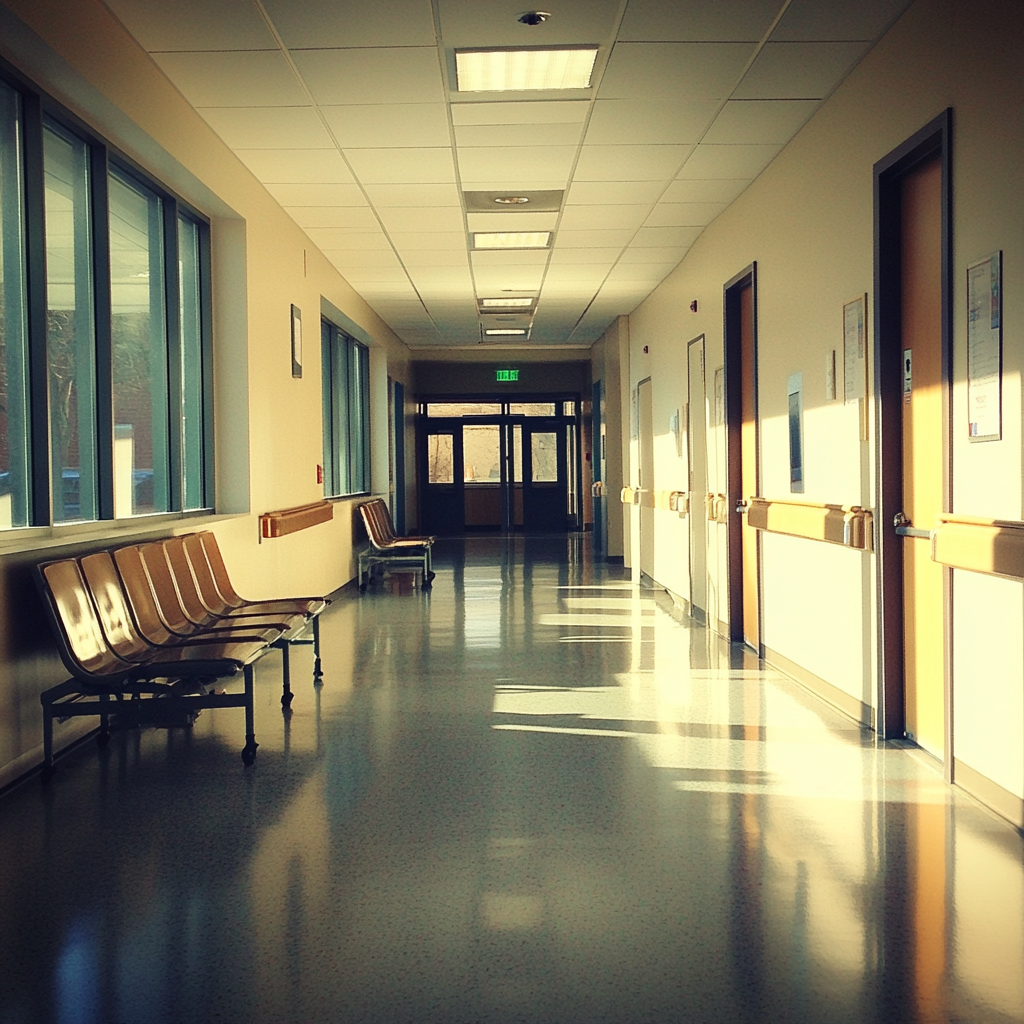 Un pasillo en un hospital | Fuente: Midjourney