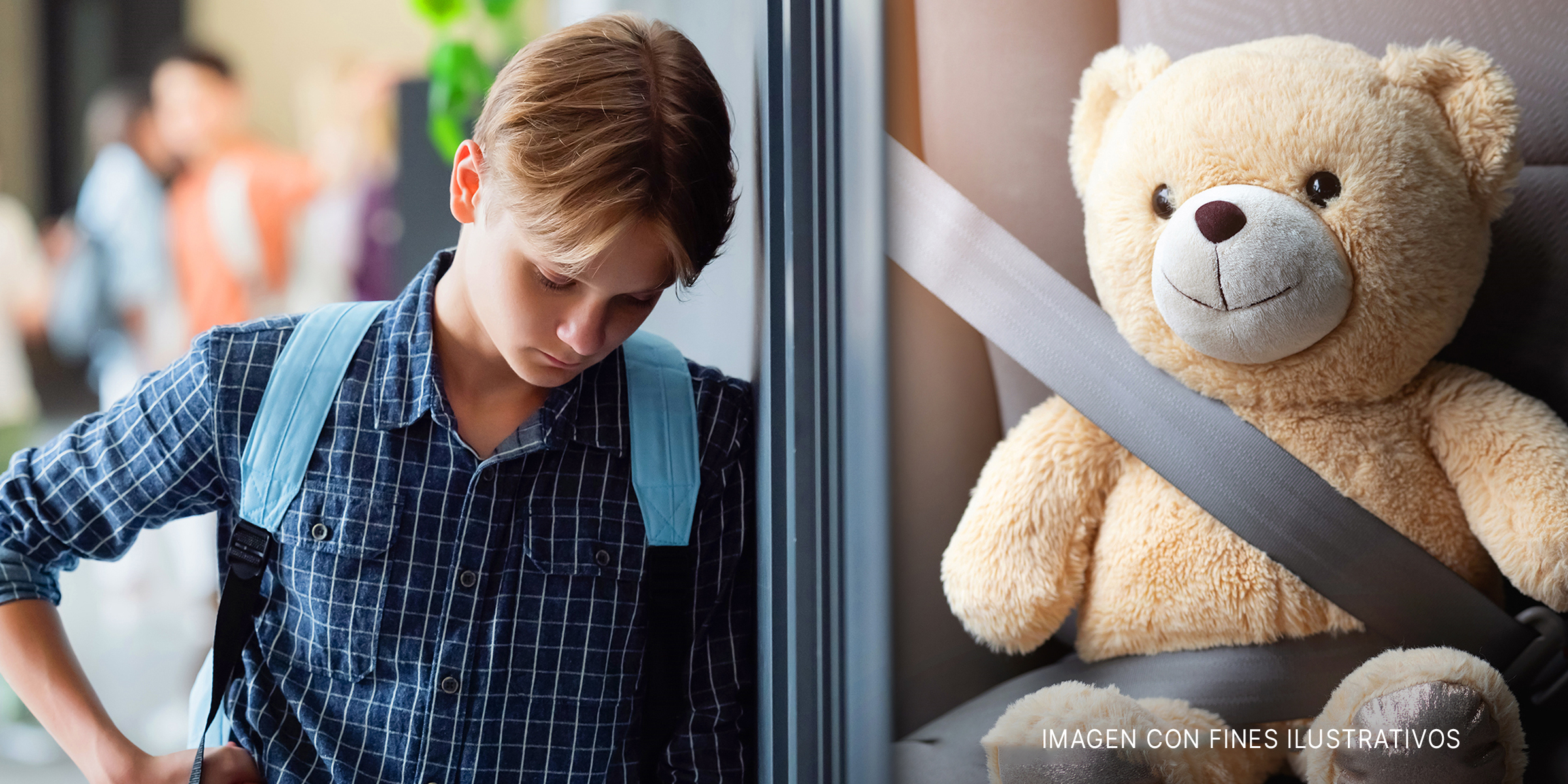 Un niño enfadado y un oso de peluche | Foto: Shutterstock