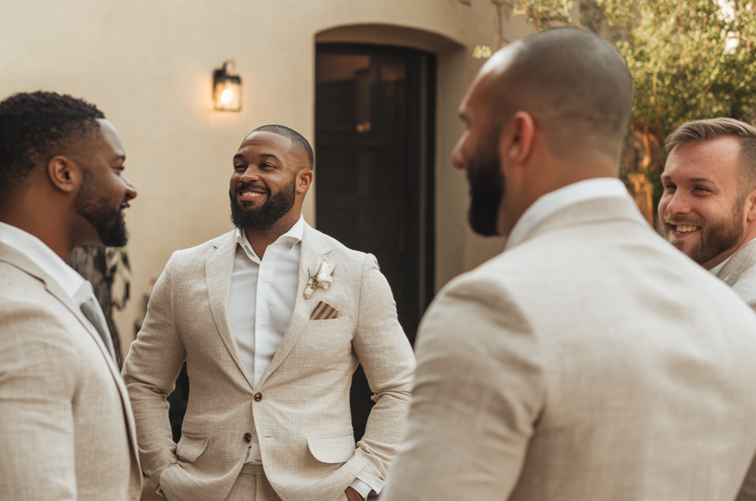 Hombres con traje | Fuente: Midjourney