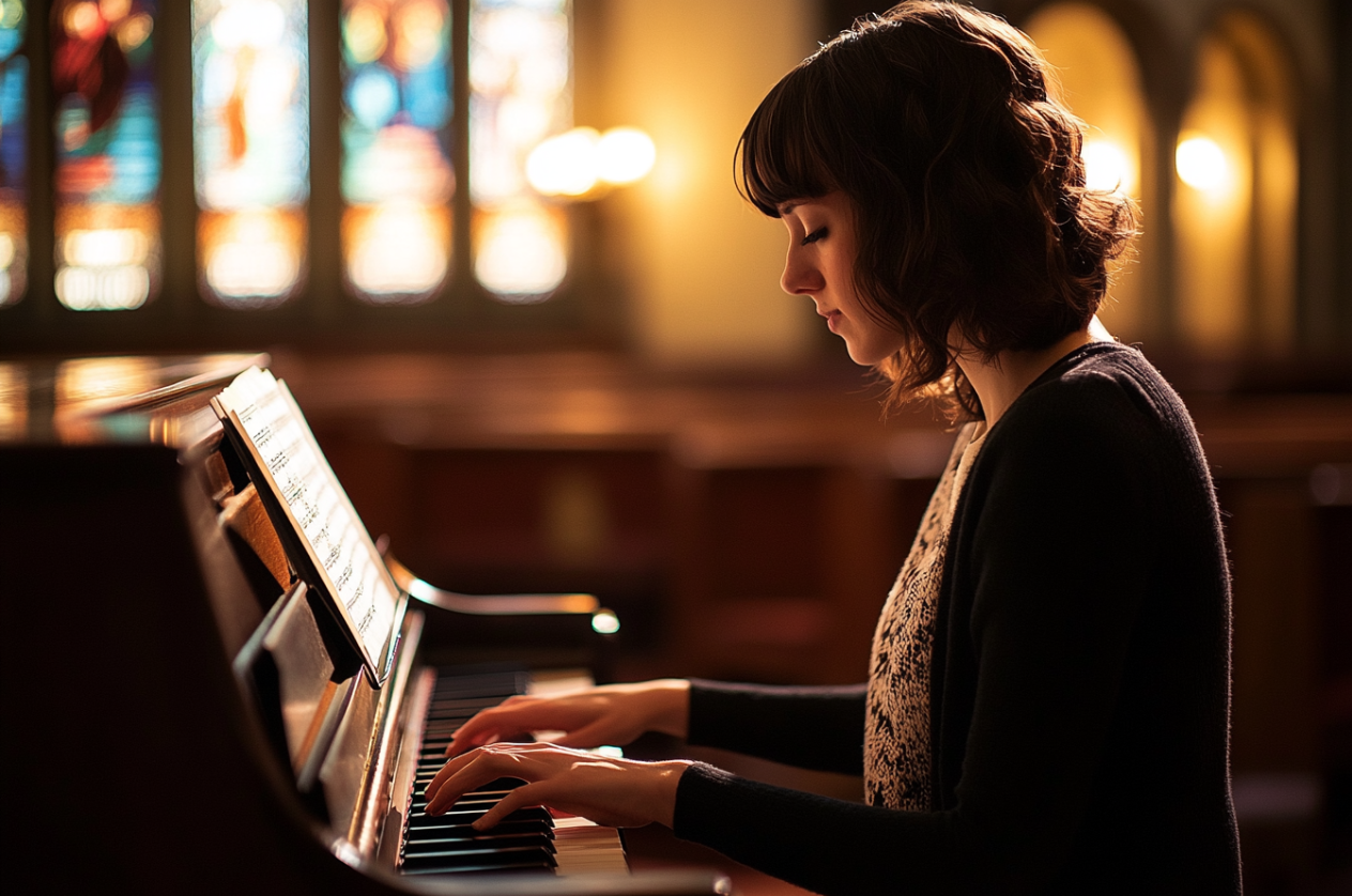 Una mujer tocando el piano | Fuente: Midjourney