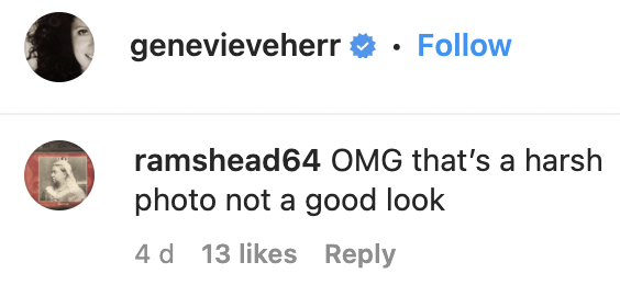 "Oh por Dios, esa es una foto dura, no es un buen look" | El comentario de un fan en el post de Genevieve Herr sobre Julia Roberts como imagen de Chopard el 16 de marzo de 2023. | Foto: Instagram/genevieveherr