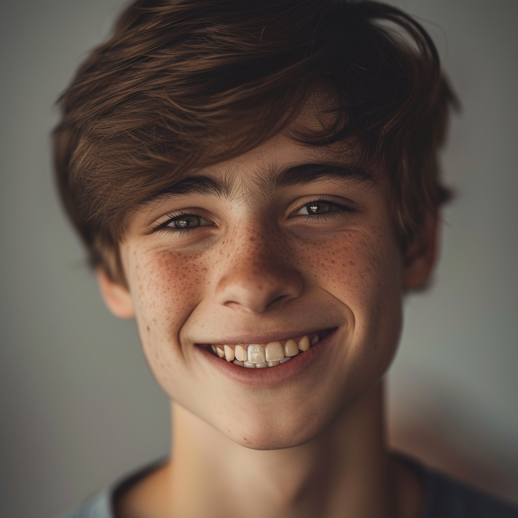 Un adolescente sonriente | Fuente: Midjourney