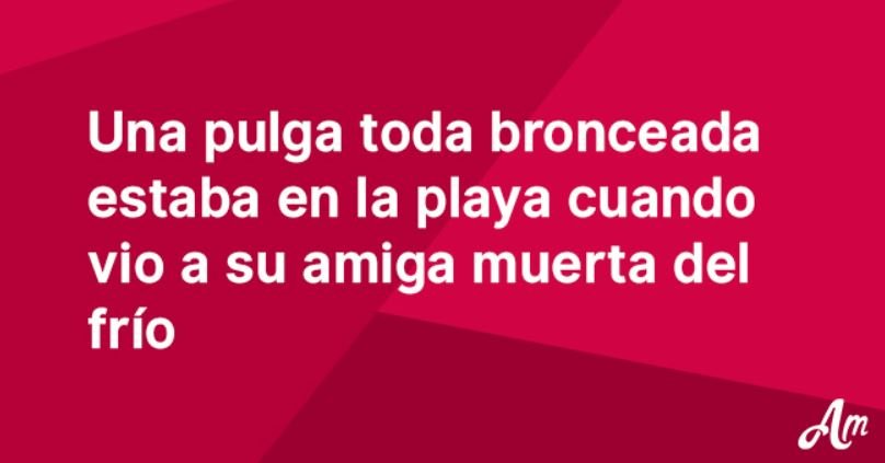 Dos pulgas se encuentran en la playa, y una le recomienda a la otra cómo llegar más rápido