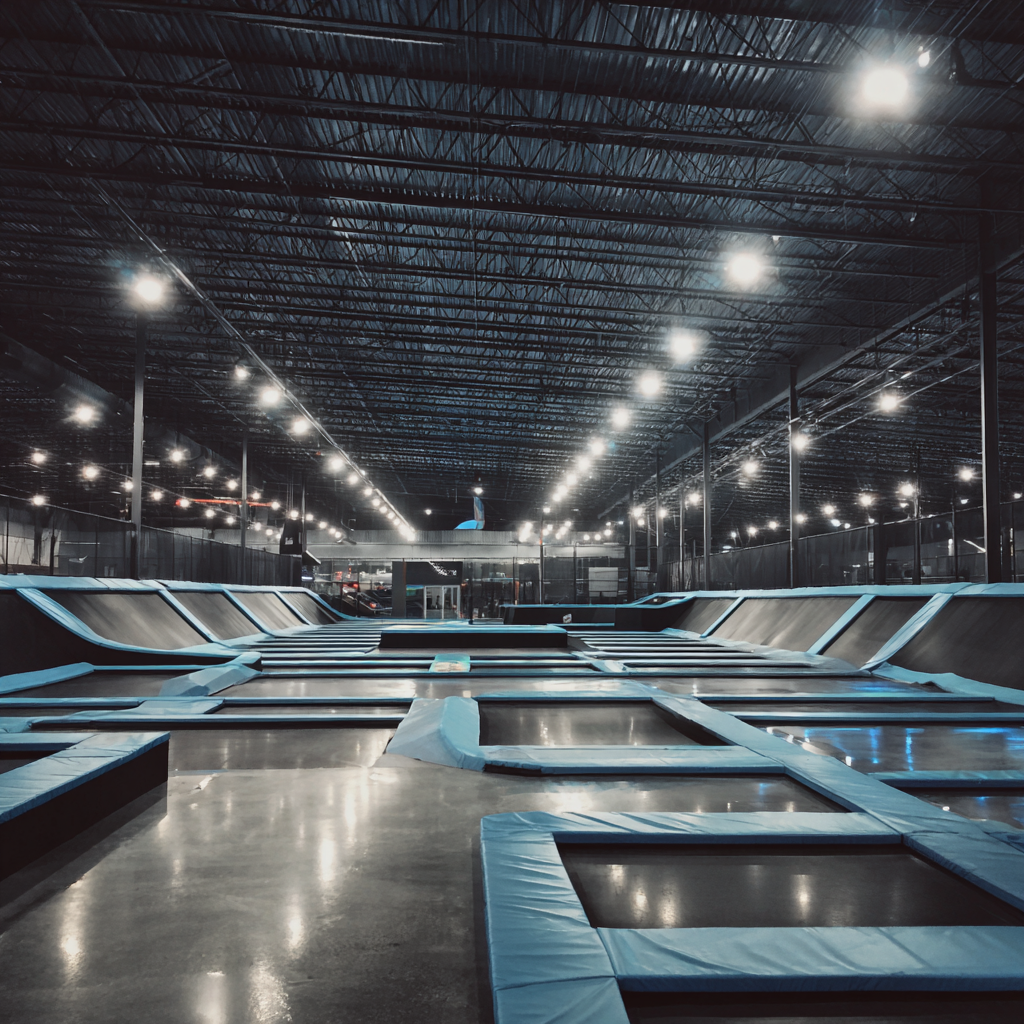El interior de un parque de trampolines | Fuente: Midjourney