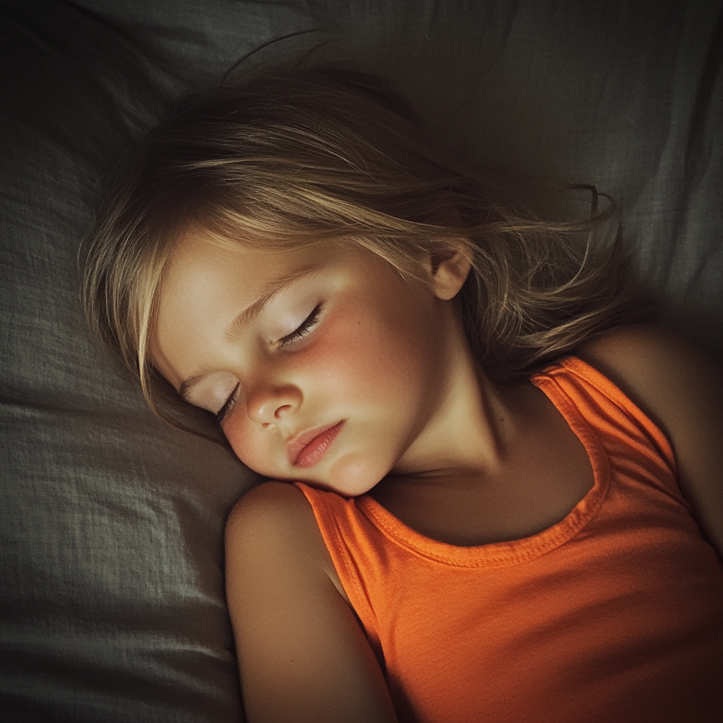 Una niña durmiendo | Fuente: Midjourney