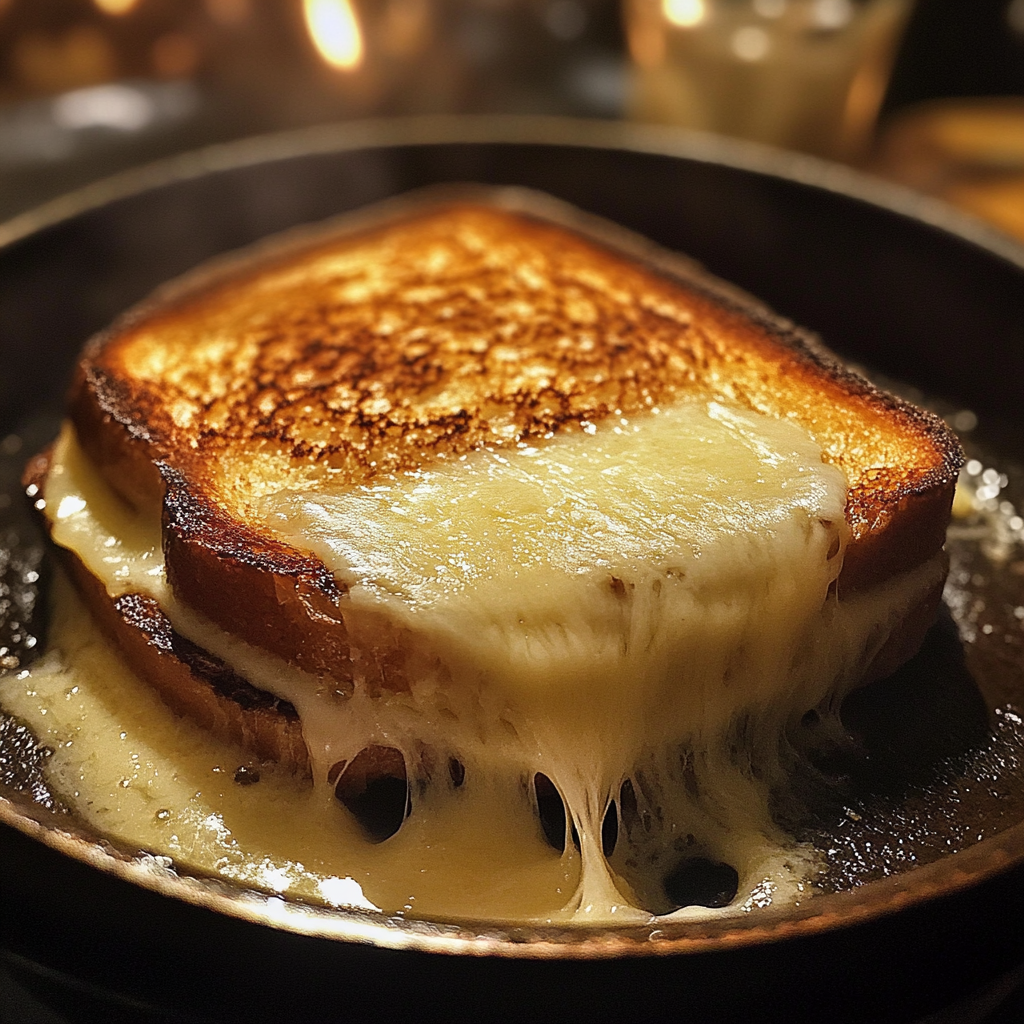 Queso tostado en una sartén | Fuente: Midjourney