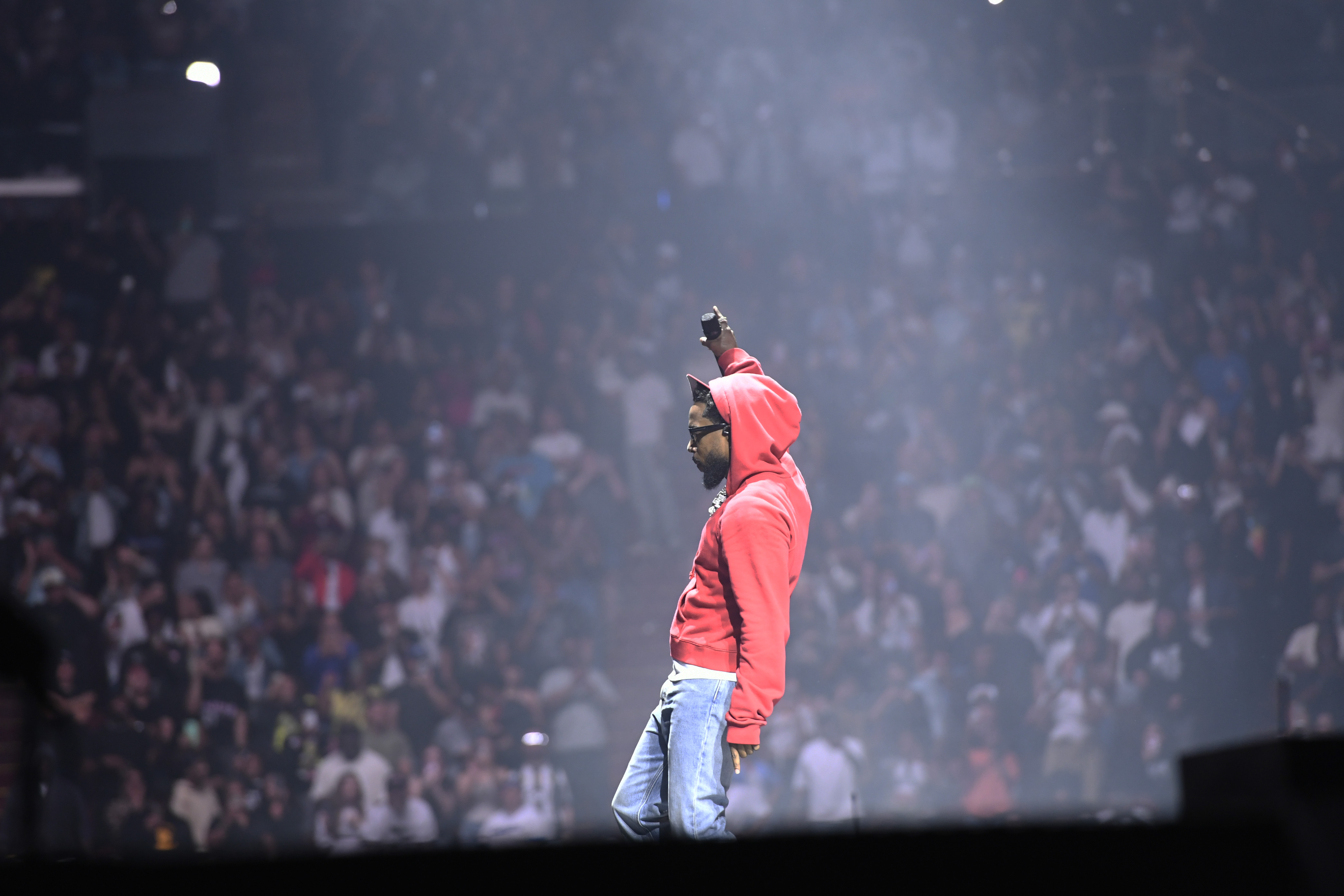 Kendrick Lamar actuando durante el evento The Pop Out - Ken & Friends el 19 de junio de 2024, en Inglewood, California. | Fuente: Getty Images