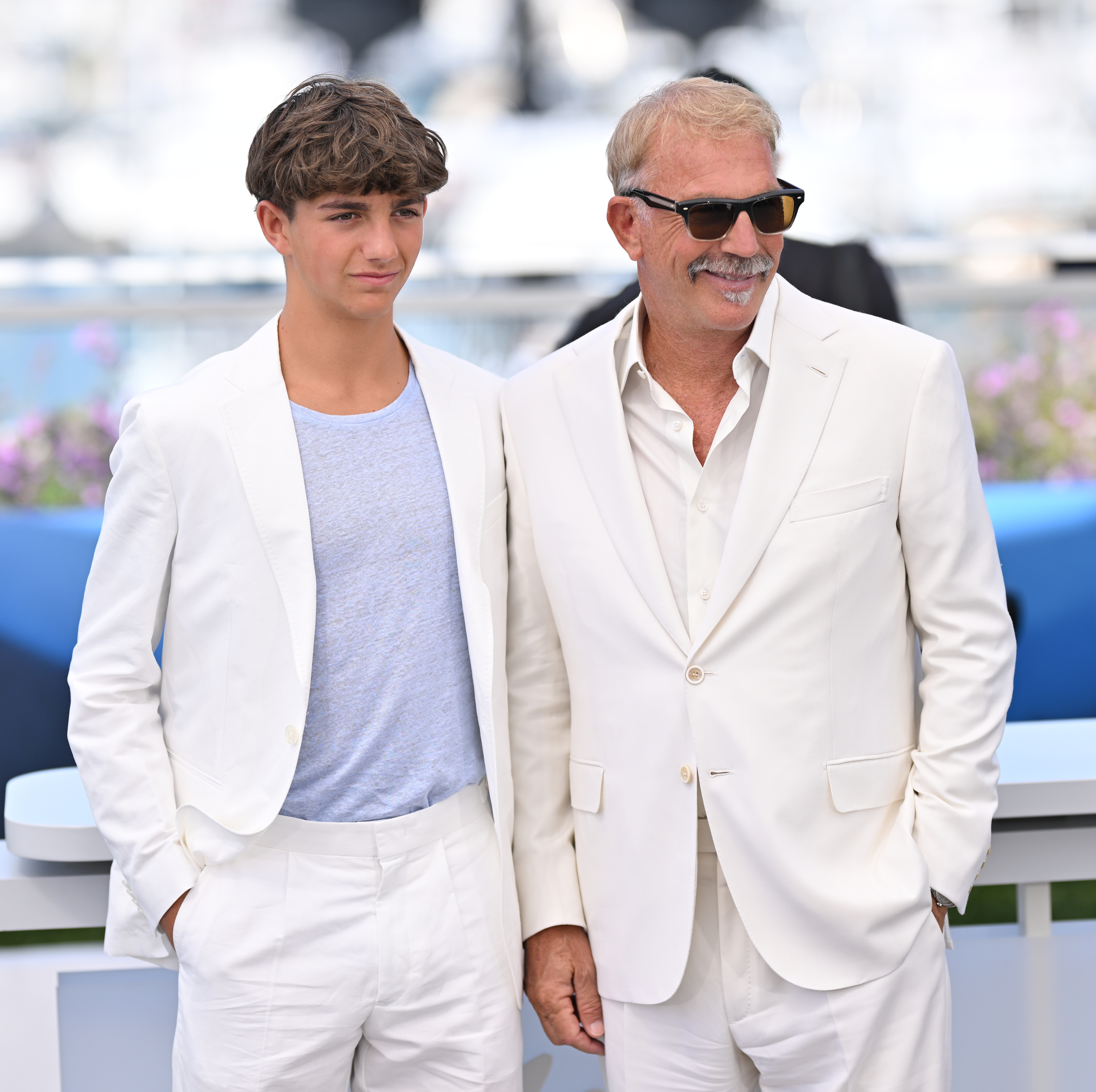 Kevin y Hayes Costner en el Festival de Cine de Cannes, Francia, el 19 de mayo de 2024 | Fuente: Getty Images