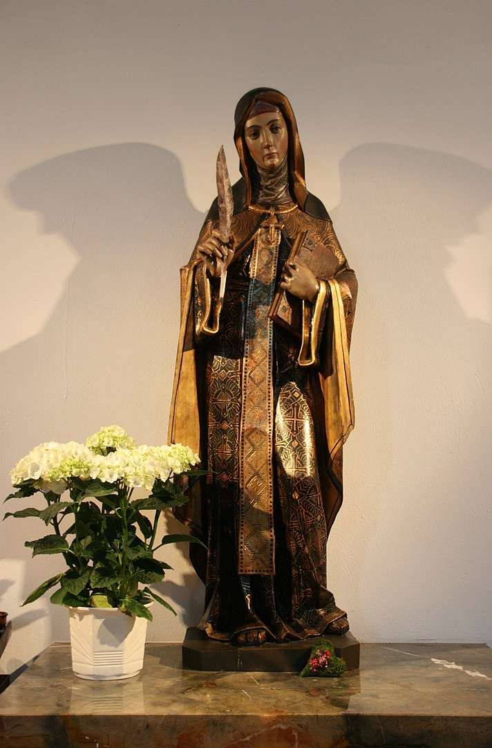 Escultura que representa a Santa Hildegarda.| Fuente: Wikipedia