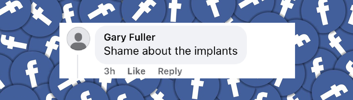 Reacción de un internauta a la foto de Salma Hayek en Sports Illustrated, publicada el 13 de mayo de 2025: " Qué pena los implantes" | Fuente: Facebook/peoplemag