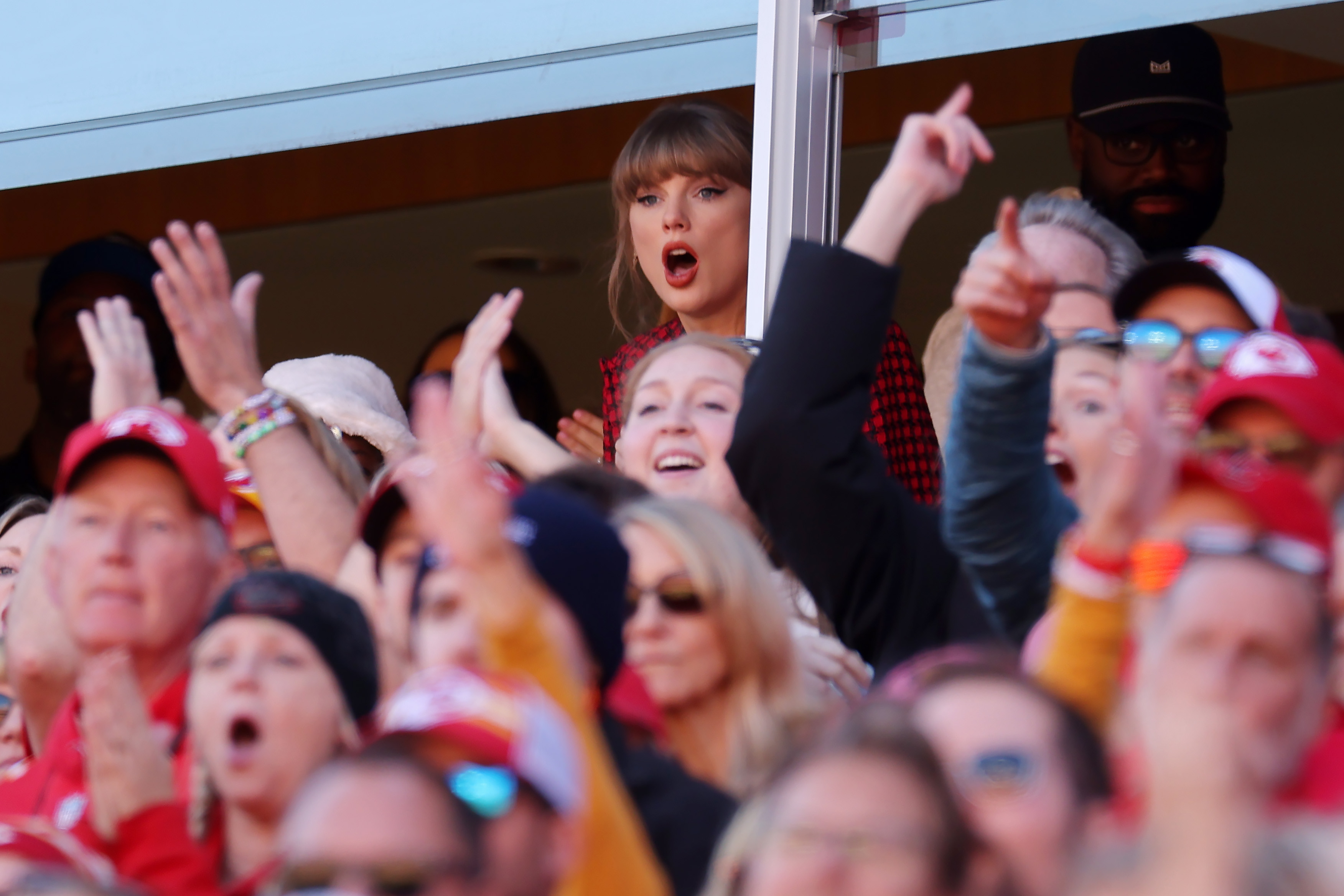 Taylor Swift reaccionando al partido de fútbol | Fuente: Getty Images