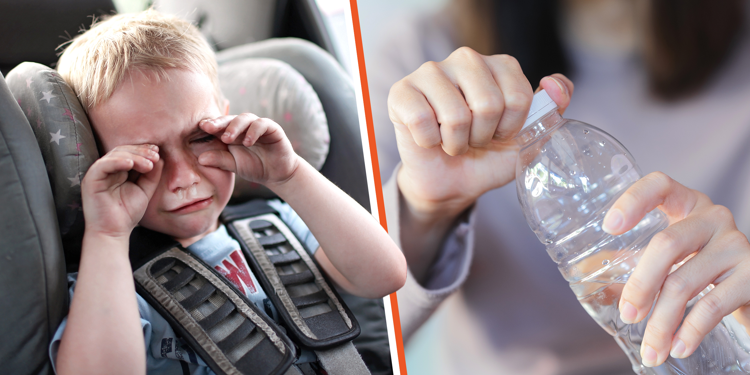 Un niño llorando y una botella de agua | Fuente: AmoMama